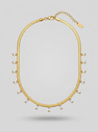 Golden Serpent Chain Necklace | Stone Studded | Anti-Tarnish Steel