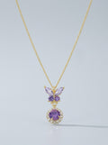 Purple Wings Pendant | Butterfly Design | Diamond Studded