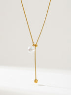 Pearl Cascade Necklace | Anti-Tarnish Pearl Studded | Dual Adjustable
