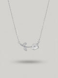 Sleek Lotus Pendant | Diamond Studded | Silver Plated