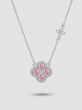 Blush Pink Pendant | Diamond Studded | Silver Plated