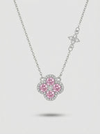 Blush Pink Pendant | Diamond Studded | Silver Plated