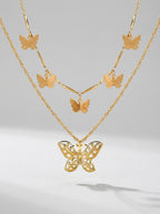 Dual Layer Pendant | Gold Plated | Adjustable Chains