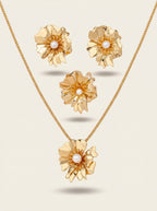 Blooming Beauty Complete Set | Earrings, Ring & Pendant | Gold Plated