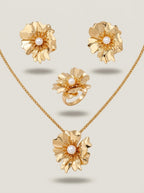 Blooming Beauty Complete Set | Earrings, Ring & Pendant | Gold Plated