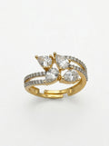 Radiance Square Ring | Diamond Studded | Adjustable Gold Plated