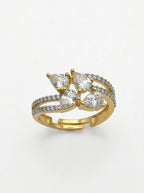 Radiance Square Ring | Diamond Studded | Adjustable Gold Plated