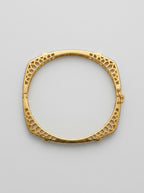 Opulent Diamond Bangle | Wide Profile | Gold Plated