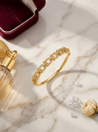 Regal Diamond Bangle | Gold Plated | Elegant Opening Design