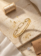 Opulent Diamond Bangle | Gold Plated | Statement Piece
