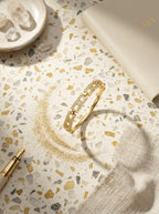 Graceful Diamond Bangle | Gold Plated | Timeless Elegance