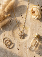 Enchanted Bow Pendant | Diamond Studded | Adjustable Gold Chain