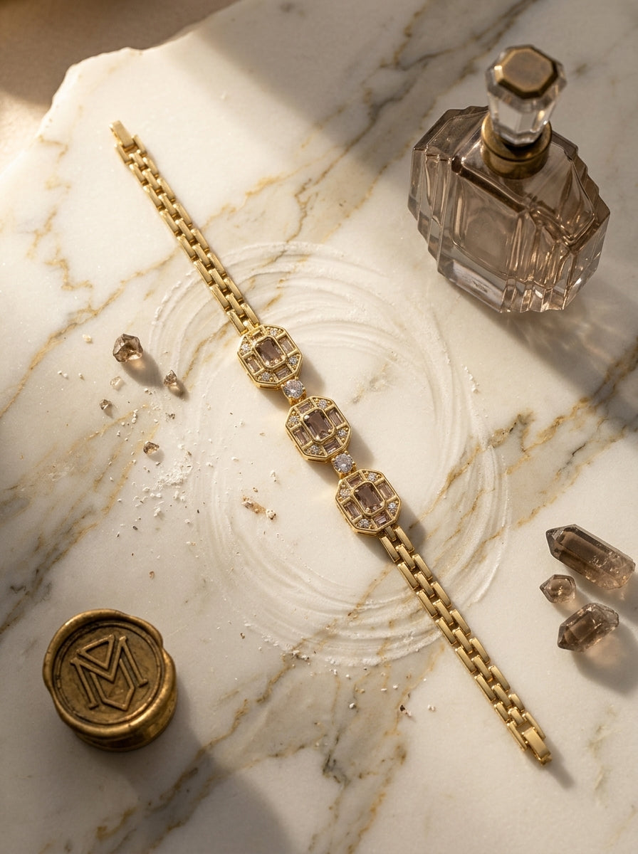 Luminous Tennis Bracelet | Diamond Studded | Gold Plated