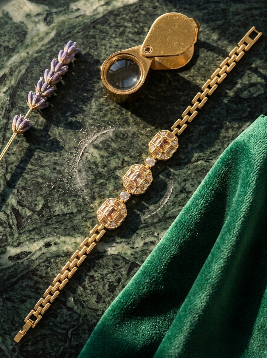 Luminous Tennis Bracelet | Diamond Studded | Gold Plated