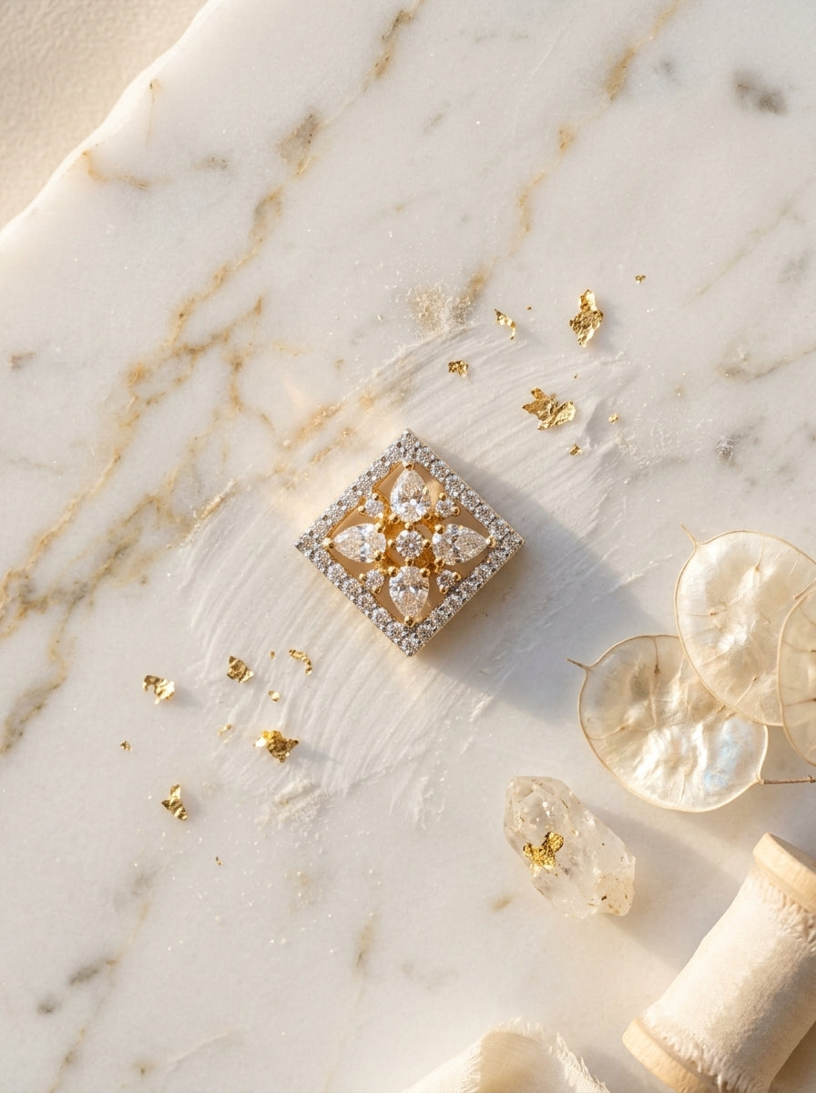Petite Brilliance Studs | Diamond Studded | Gold Plated