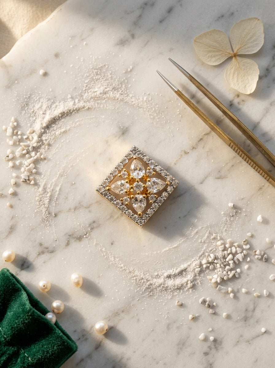 Petite Brilliance Studs | Diamond Studded | Gold Plated