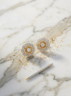 Classic Radiance Studs | Diamond Studded | Gold Plated