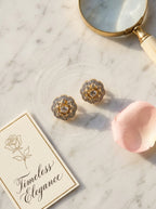 Classic Radiance Studs | Diamond Studded | Gold Plated
