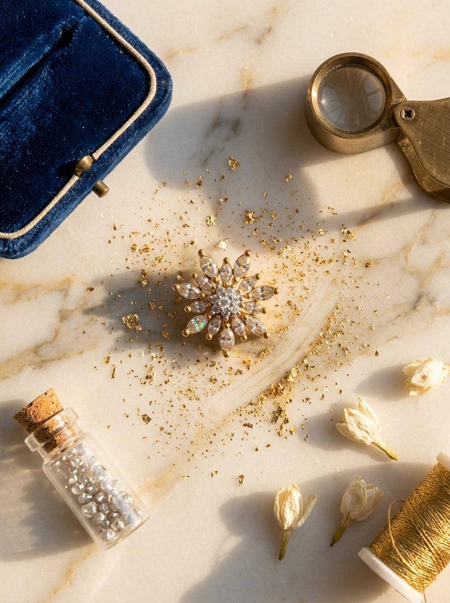 Sophisticated Sparkle Studs | Diamond Studded | Gold Plated