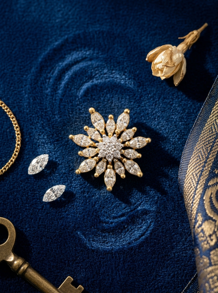 Sophisticated Sparkle Studs | Diamond Studded | Gold Plated