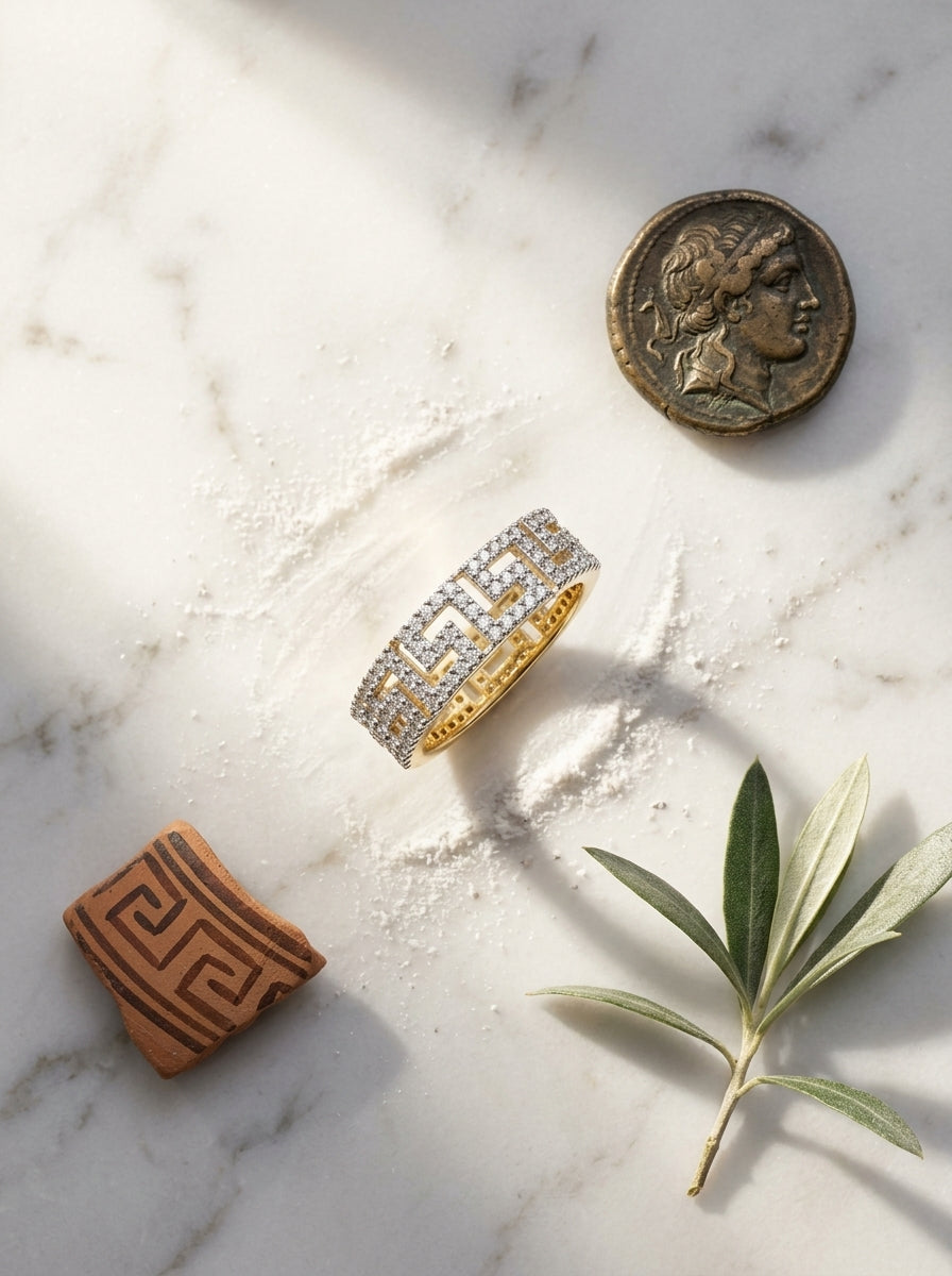 Delicate Fixed Ring | Diamond Studded | Gold Plated