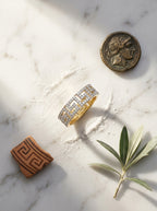 Delicate Fixed Ring | Diamond Studded | Gold Plated