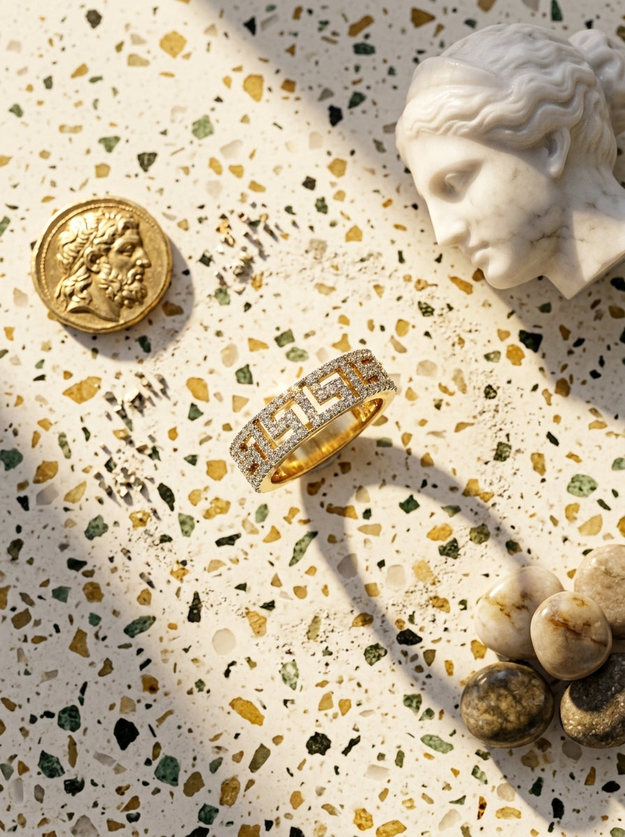 Delicate Fixed Ring | Diamond Studded | Gold Plated
