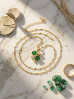 Dainty Charm Pendant | Diamond Studded | Adjustable Gold Chain