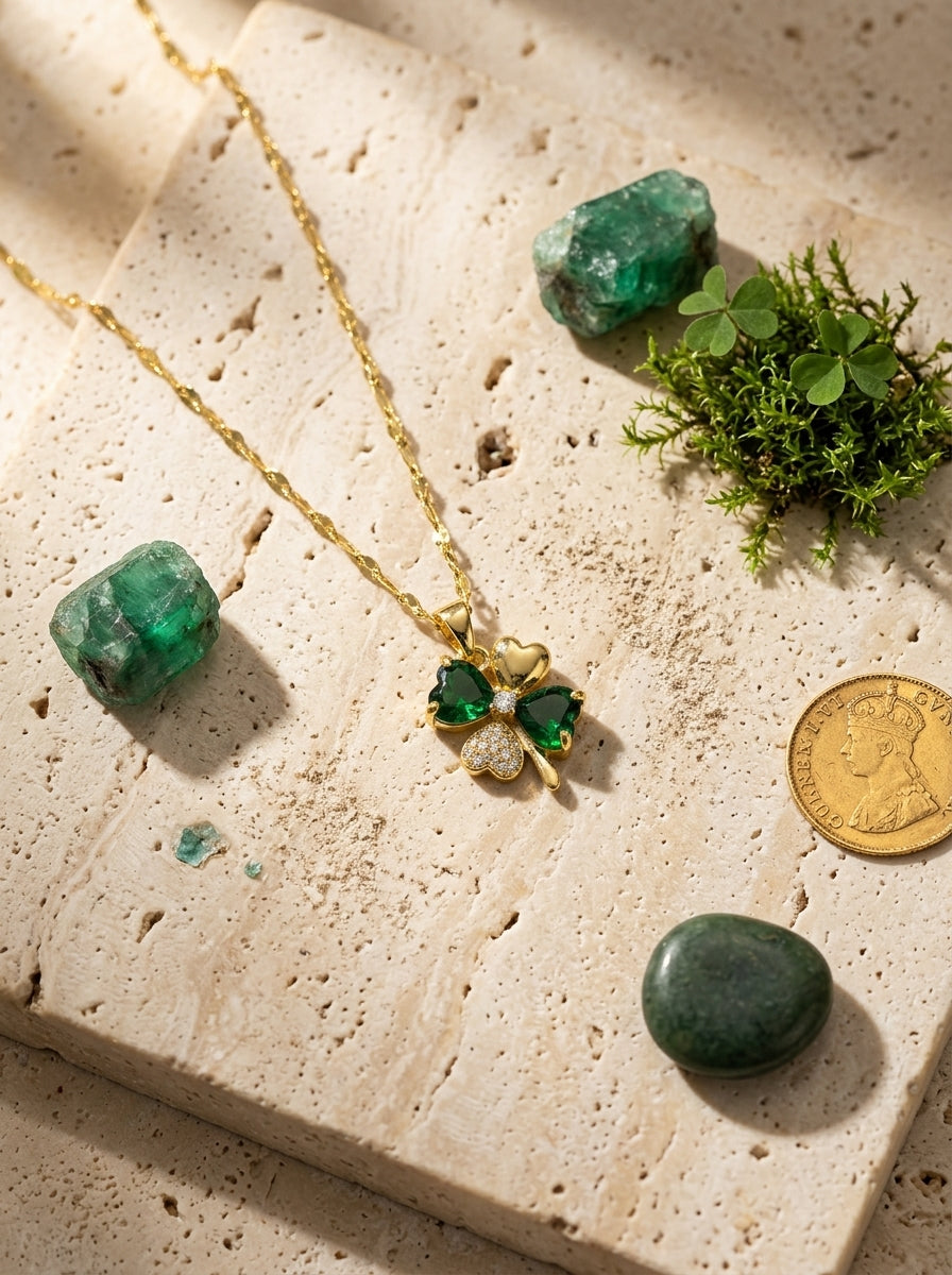 Dainty Charm Pendant | Diamond Studded | Adjustable Gold Chain