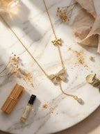 The Belle Bow Pendant | Diamond Studded | Adjustable Chain