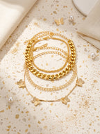 Layered Luxury Bracelet Set | Multi-Strand | Adjustable Gold Plated