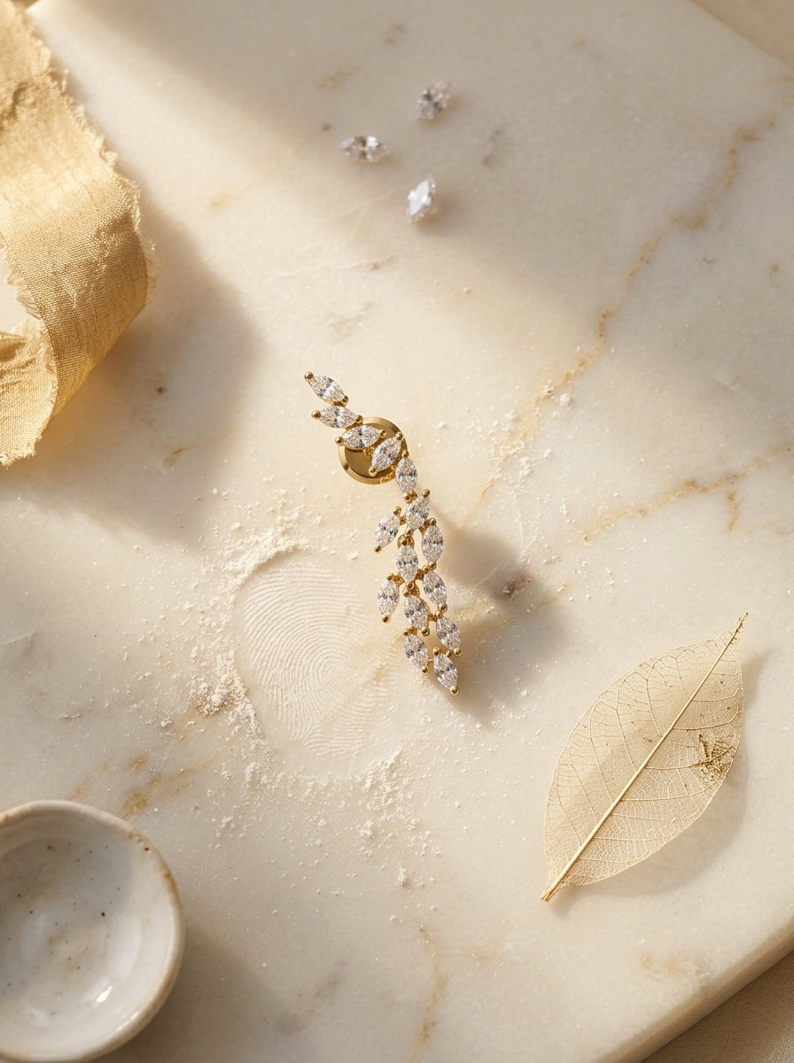 Elegant Drop Earrings | Diamond Studded | Gold Plated