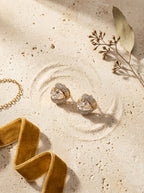 Classic Circle Studs | Diamond Studded | Gold Plated
