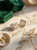 Micro Sparkle Studs | Diamond Studded | Gold Plated