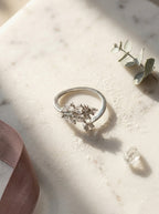 Minimalist Silver Ring | Diamond Studded | Silver Plated