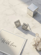 Micro Silver Studs | Diamond Studded | Delicate Design
