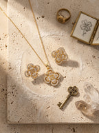 Clover Complete Set | Pendant & Earrings | Gold Plated