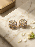 Royal Mandala Studs | Diamond Studded | Gold Plated