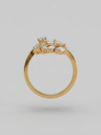 Classic Sparkle Ring | Diamond Studded | Adjustable Gold Plated