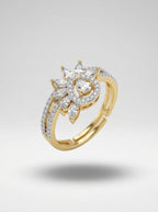 Refined Elegance Ring | Diamond Studded | Adjustable Gold Plated