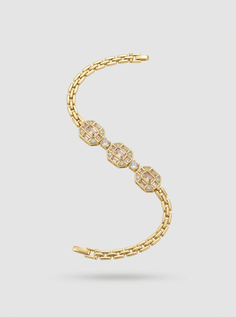 Luminous Tennis Bracelet | Diamond Studded | Gold Plated