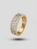 Delicate Fixed Ring | Diamond Studded | Gold Plated