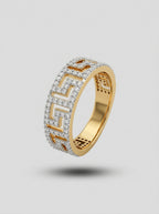 Delicate Fixed Ring | Diamond Studded | Gold Plated