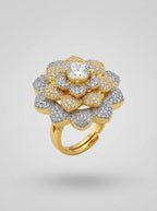 Prestige Statement Ring | Oversized Diamond Design | Gold Plated