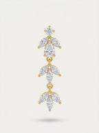 Contemporary Linear Earrings | Diamond Studded | Gold Plated