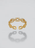 Classic Diamond Ring | Gold Plated | Square Profile
