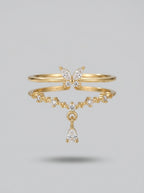 Luxe Butterfly Ring | Diamond Studded | Gold Plated