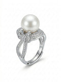Pearl Romance Ring | Contemporary Styled | Anti-Tarnish Silver
