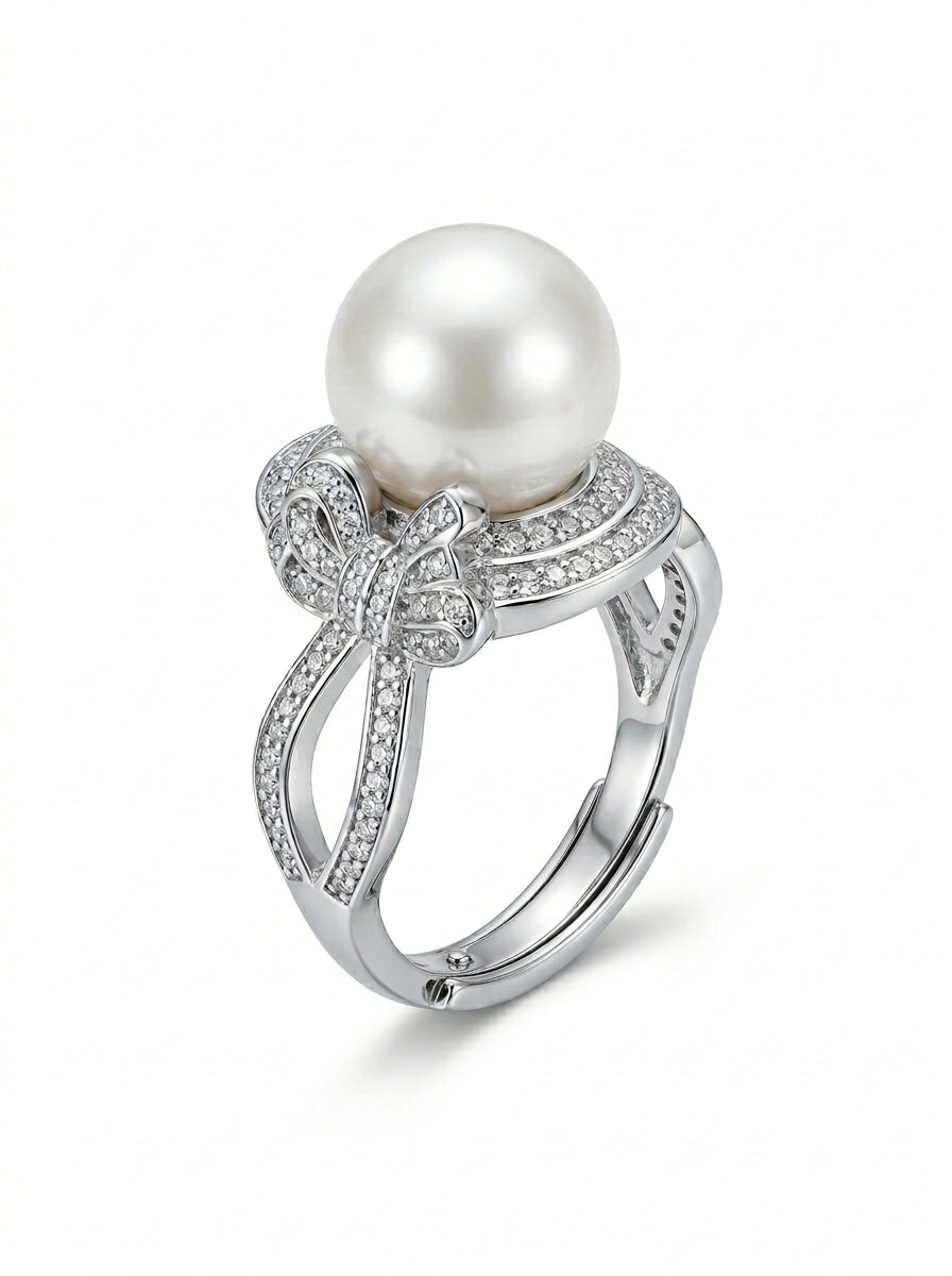Pearl Romance Ring | Contemporary Styled | Anti-Tarnish Silver