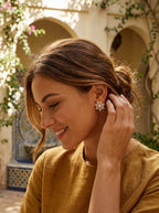 Sophisticated Sparkle Studs | Diamond Studded | Gold Plated